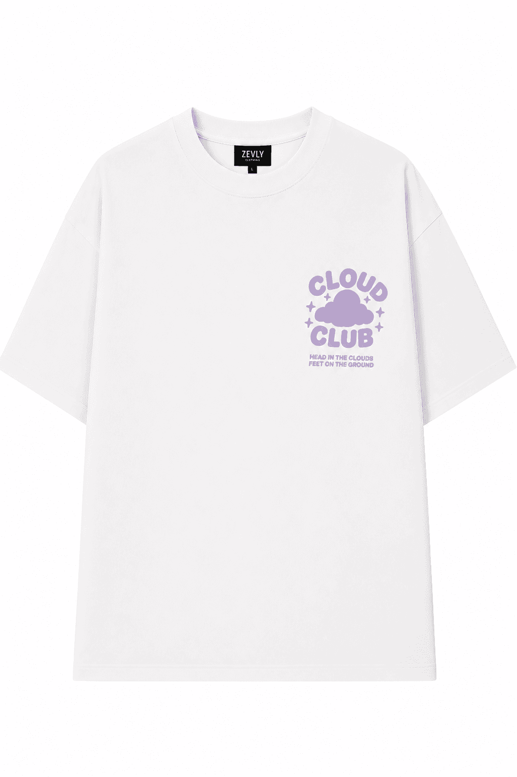 Cloud Club™ Oversized Streetwear T-Shirt, front view