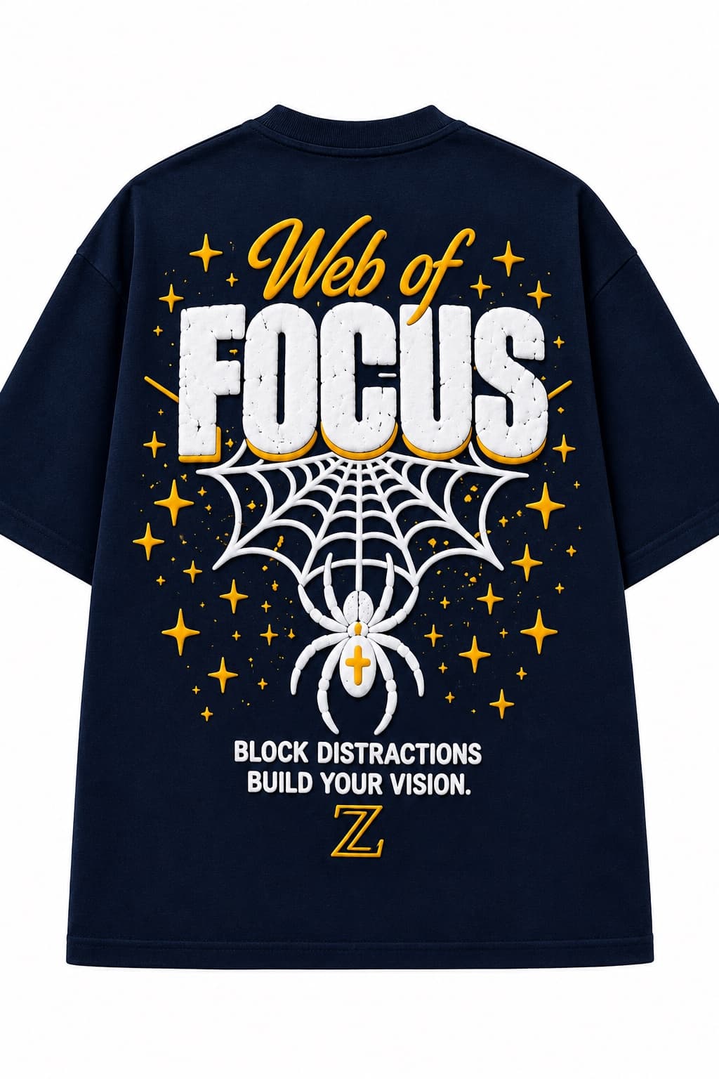 Web of Focus™ Oversized Streetwear T-Shirt — Limited Edition, back view