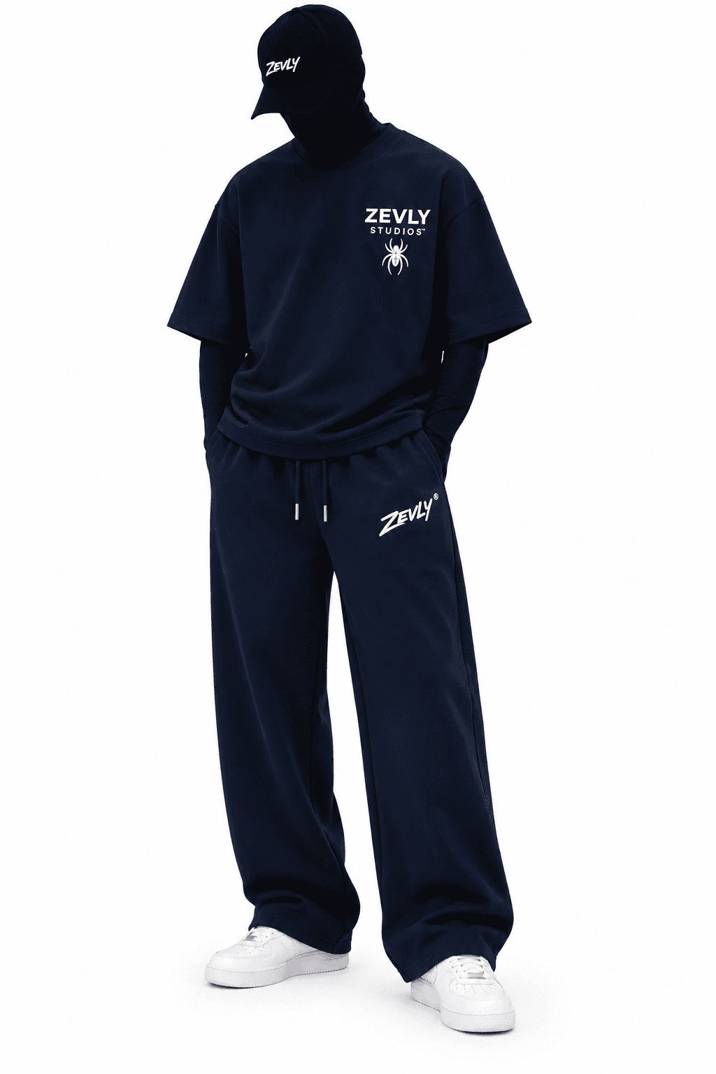 Web of Focus™ Navy Blue Coord Set, front view